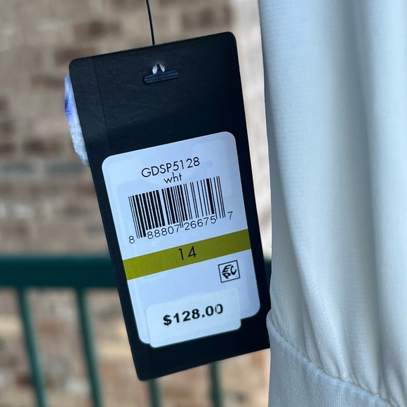 ๐ Guess White One-Shoulder Chain Detail Asymmetric Dress Greek-Inspired Style 14 - Picture 10 of 15